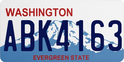 WA license plate ABK4163