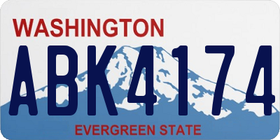 WA license plate ABK4174