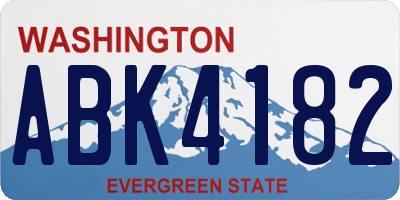 WA license plate ABK4182