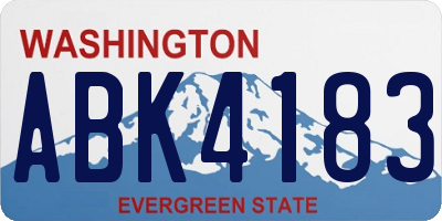 WA license plate ABK4183