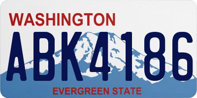 WA license plate ABK4186