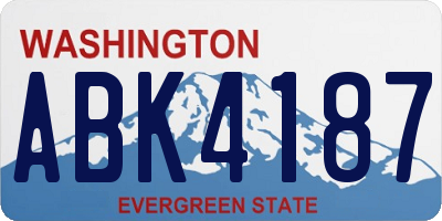 WA license plate ABK4187