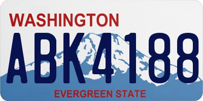 WA license plate ABK4188