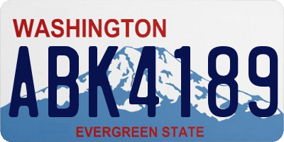 WA license plate ABK4189