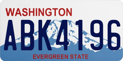 WA license plate ABK4196