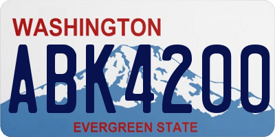 WA license plate ABK4200