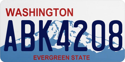 WA license plate ABK4208