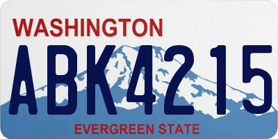 WA license plate ABK4215