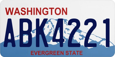 WA license plate ABK4221