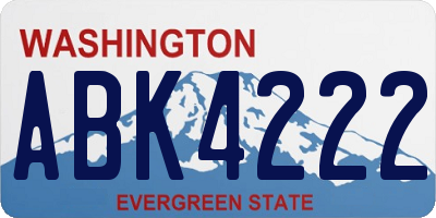 WA license plate ABK4222