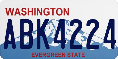 WA license plate ABK4224