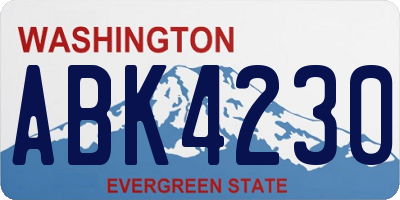 WA license plate ABK4230