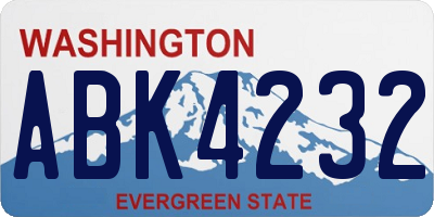 WA license plate ABK4232