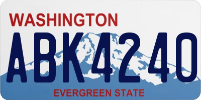 WA license plate ABK4240