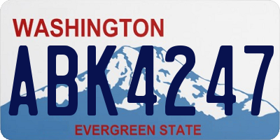 WA license plate ABK4247