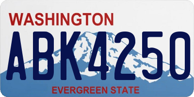 WA license plate ABK4250