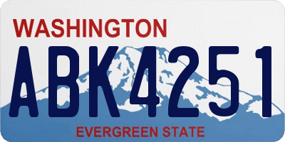 WA license plate ABK4251