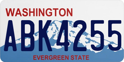 WA license plate ABK4255