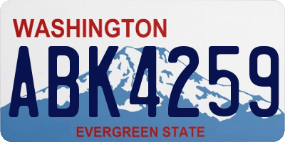WA license plate ABK4259