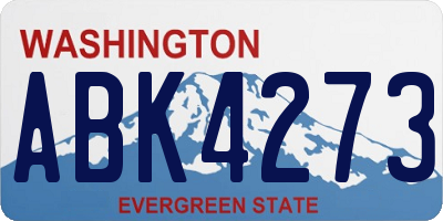 WA license plate ABK4273