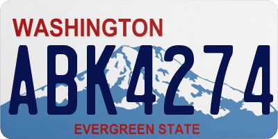 WA license plate ABK4274