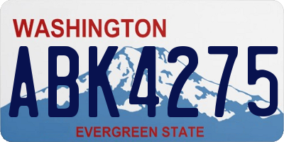 WA license plate ABK4275