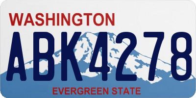 WA license plate ABK4278