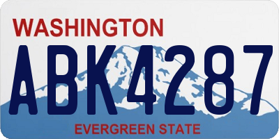 WA license plate ABK4287