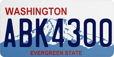 WA license plate ABK4300