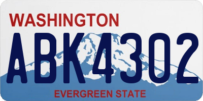 WA license plate ABK4302
