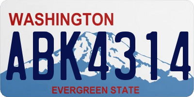 WA license plate ABK4314