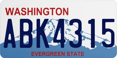 WA license plate ABK4315