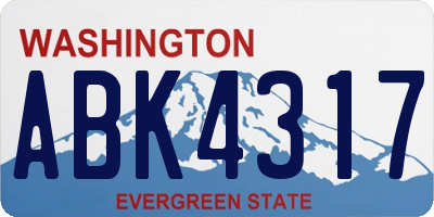 WA license plate ABK4317