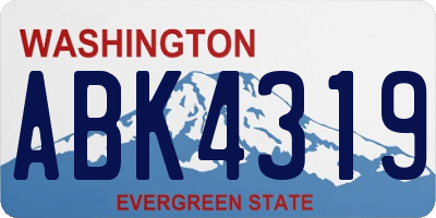 WA license plate ABK4319