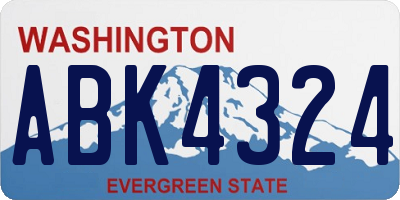 WA license plate ABK4324