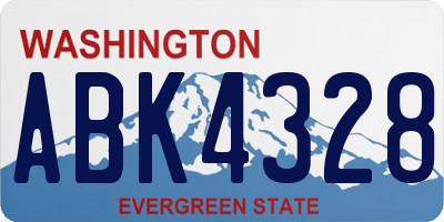 WA license plate ABK4328