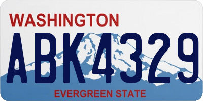 WA license plate ABK4329