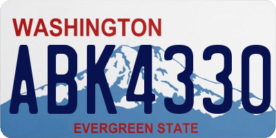 WA license plate ABK4330