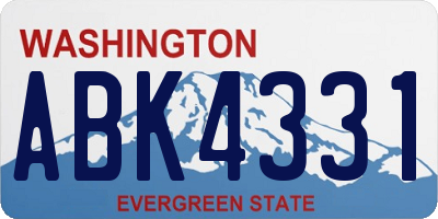 WA license plate ABK4331