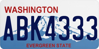 WA license plate ABK4333