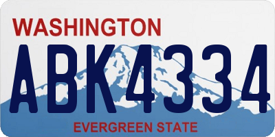 WA license plate ABK4334