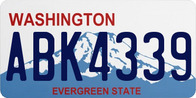 WA license plate ABK4339