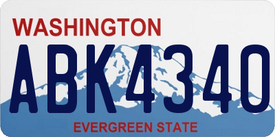 WA license plate ABK4340