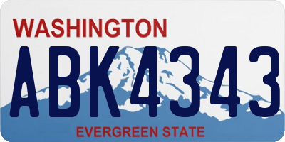 WA license plate ABK4343