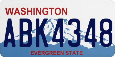 WA license plate ABK4348