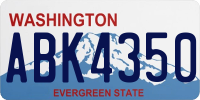 WA license plate ABK4350