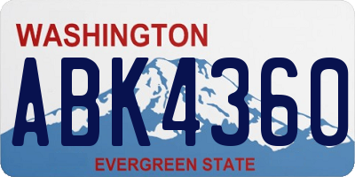 WA license plate ABK4360