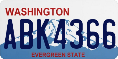 WA license plate ABK4366