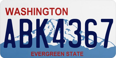 WA license plate ABK4367