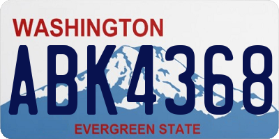 WA license plate ABK4368